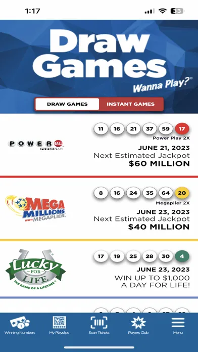 Ảnh chụp màn hình của DE Lottery Players Club