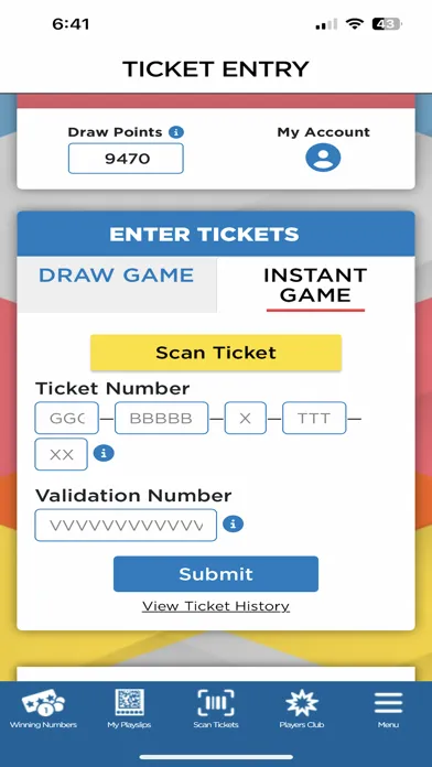 Ảnh chụp màn hình của DE Lottery Players Club