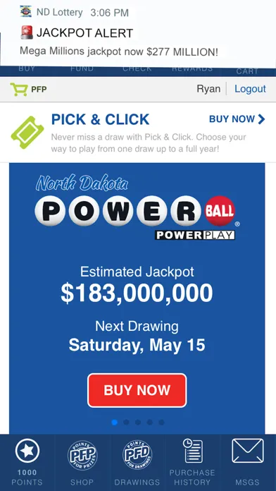 Capturas de pantalla de ND Lottery Players Club