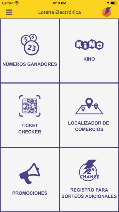 Ảnh chụp màn hình của Lotería Electrónica Oficial