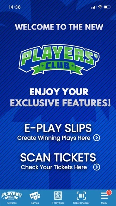 Capturas de tela do SCEL Players’ Club Rewards
