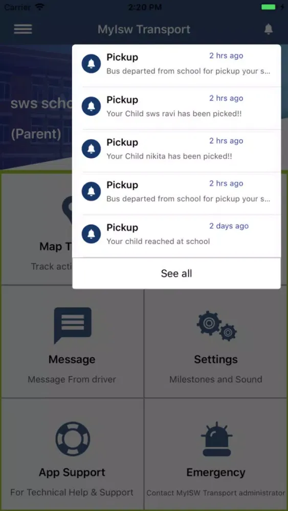 Capturas de pantalla de MyISW Transport