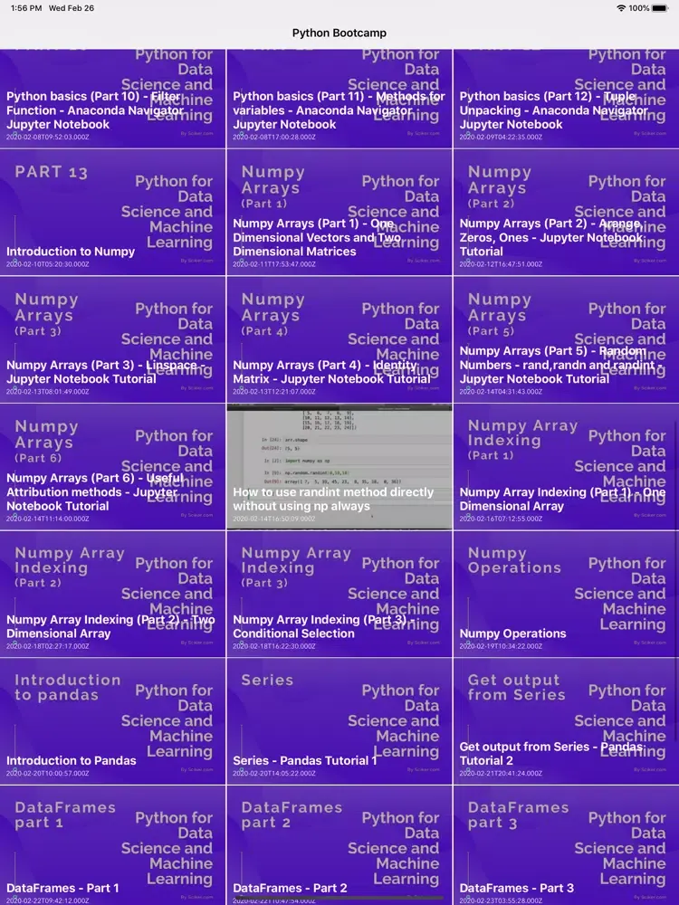Screenshot di Python for Data Science Course iPad 