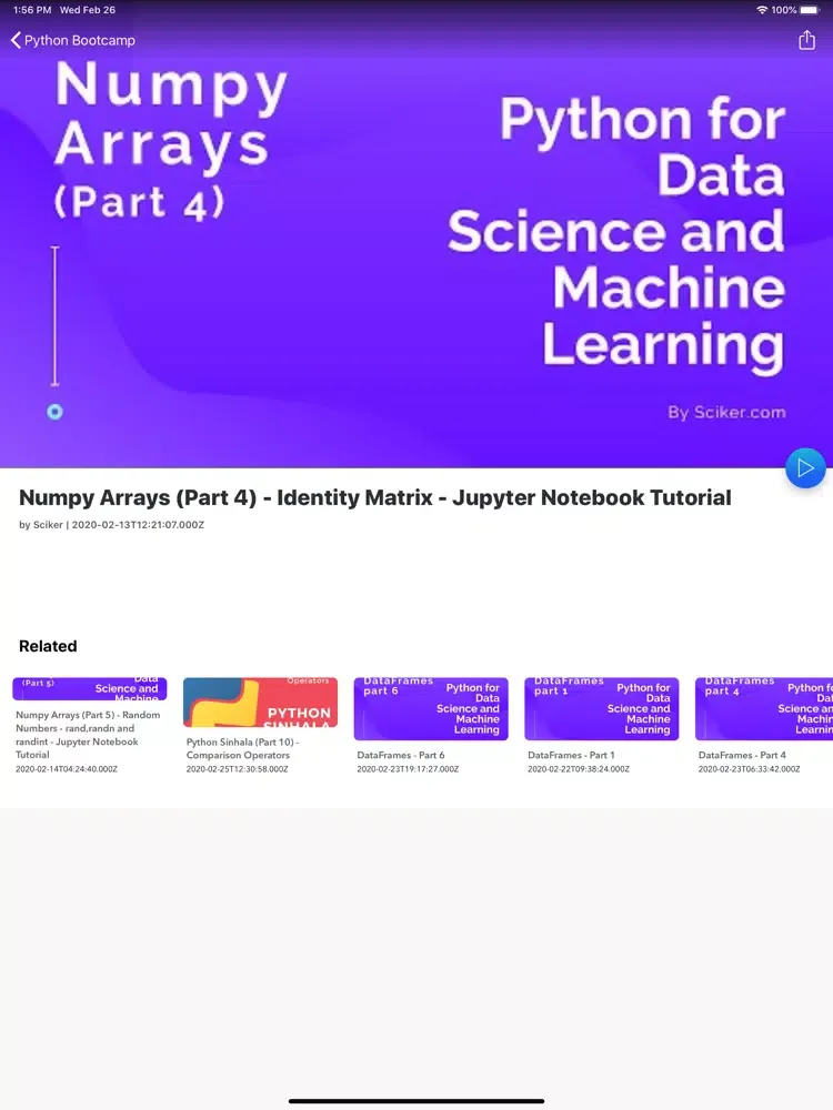 Screenshot di Python for Data Science Course iPad 