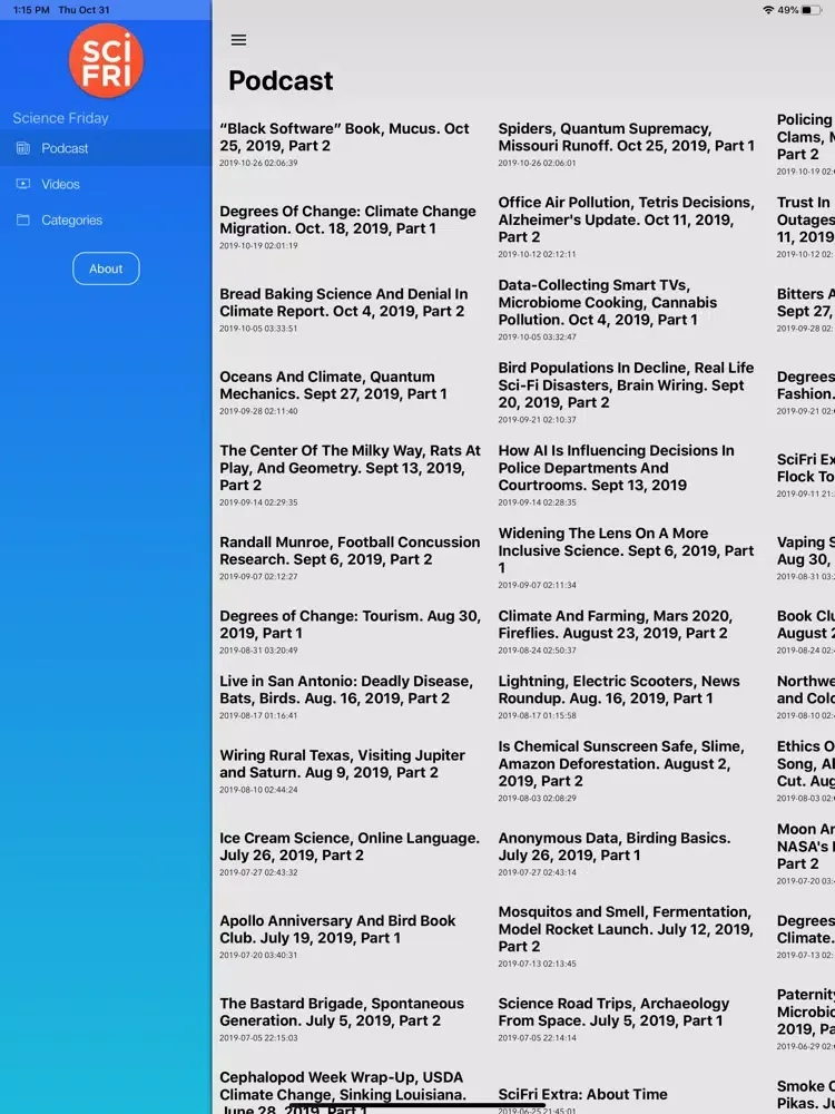 Science Friday Podcast iPad  Screenshots