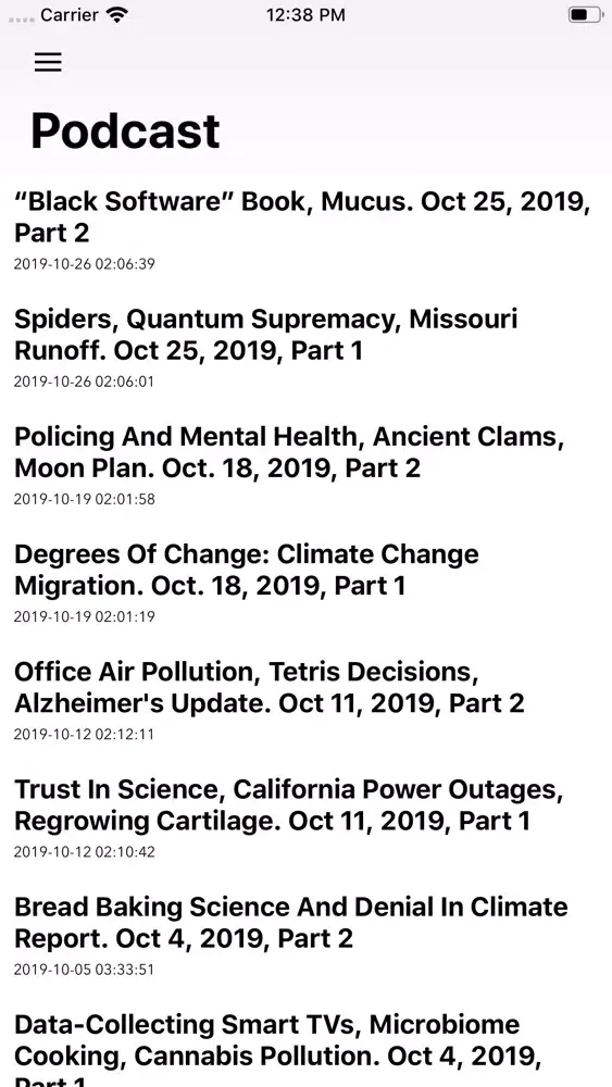 Science Friday Podcast Screenshots