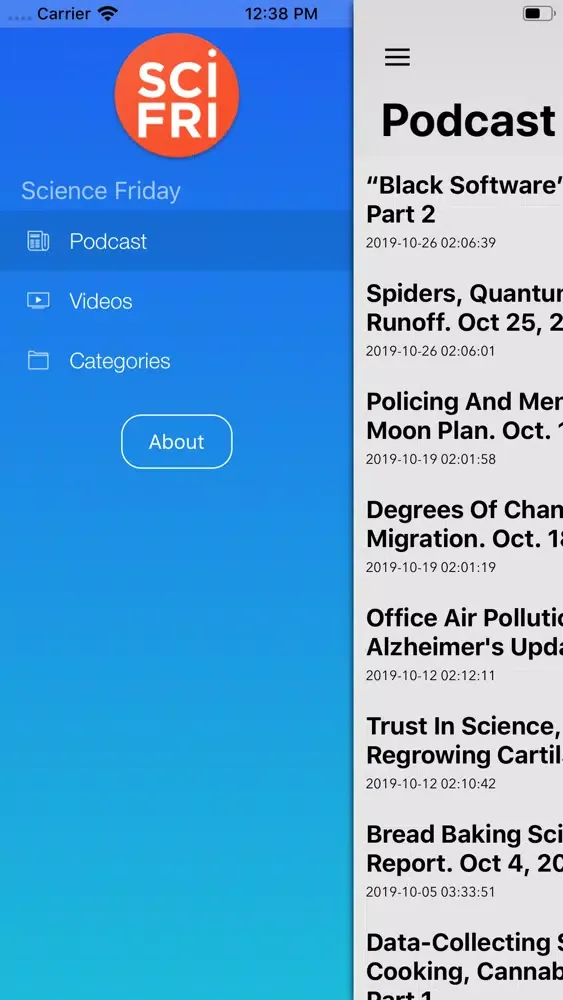 Science Friday Podcast Screenshots