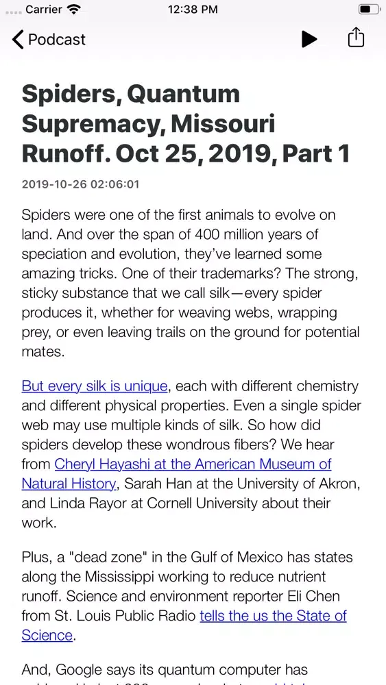 Science Friday Podcast Screenshots