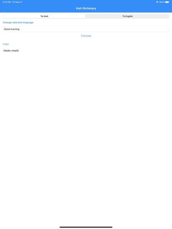 Irish Dictionary Pro iPad  Screenshots