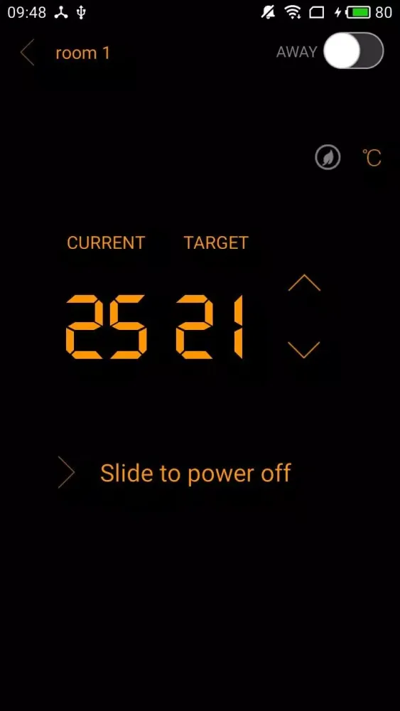 Tangkapan skrin Cürv Thermostat
