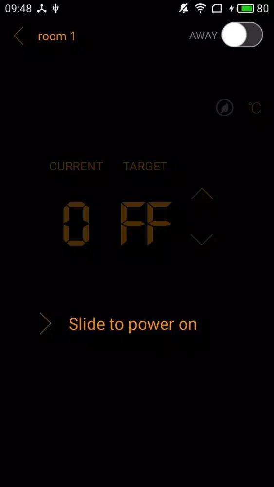 Tangkapan skrin Cürv Thermostat