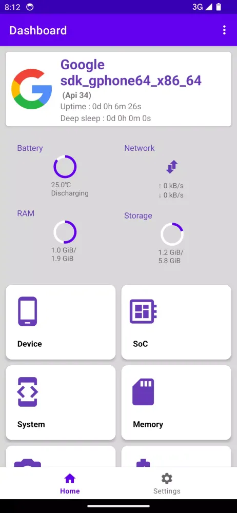 Captures d'écran de Droid Companion - Device Info