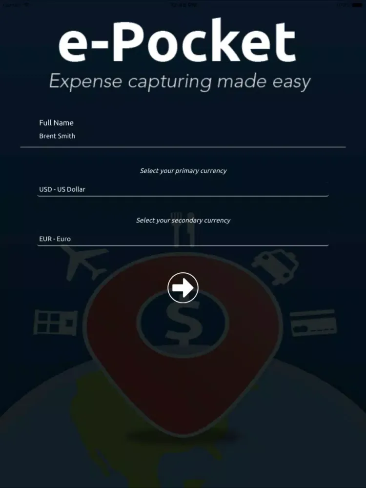 Capturas de tela do ePocket - Expense Report iPad 