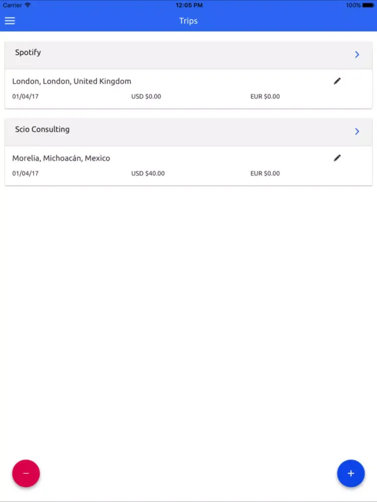 Capturas de tela do ePocket - Expense Report iPad 