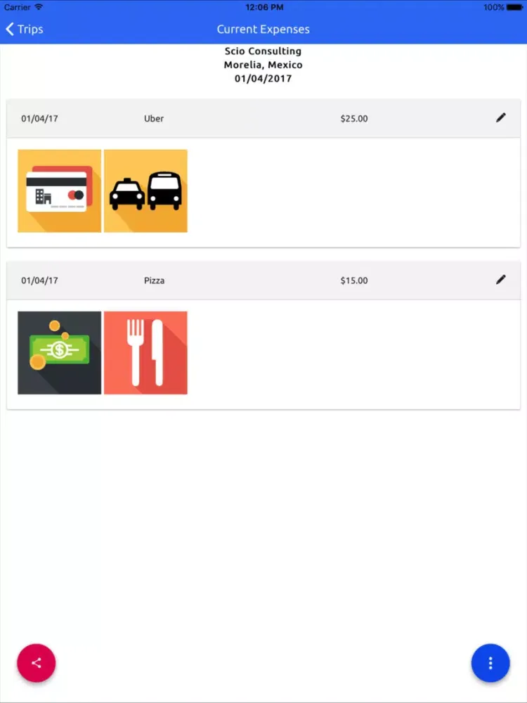 Capturas de tela do ePocket - Expense Report iPad 