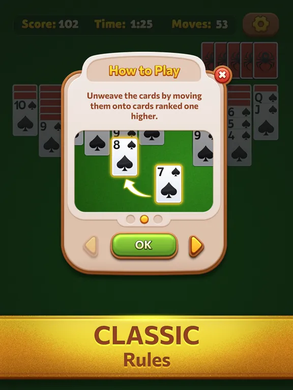 Ảnh chụp màn hình của Spider Solitaire Daily Break iPad 