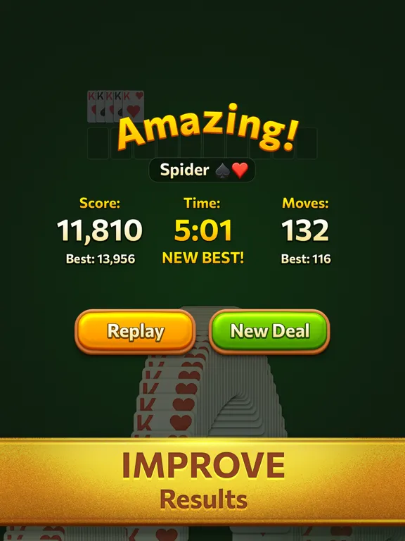 Ảnh chụp màn hình của Spider Solitaire Daily Break iPad 