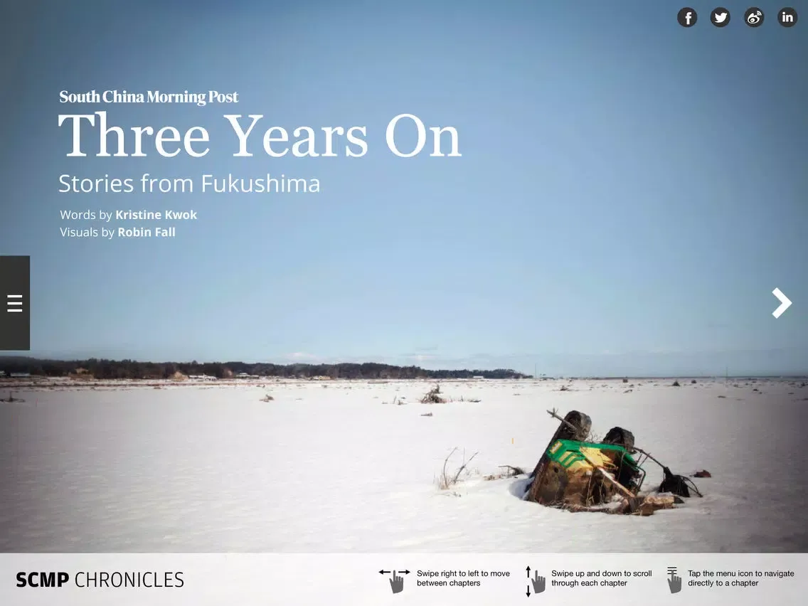 Tangkapan layar SCMP Chronicles - Stories from Fukushima iPad 