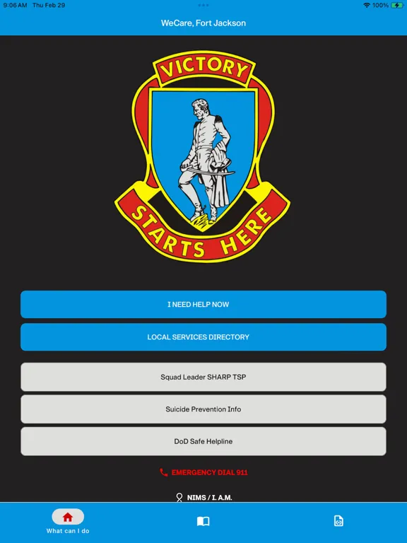 Zrzuty ekranu WeCare, Fort Jackson iPad 