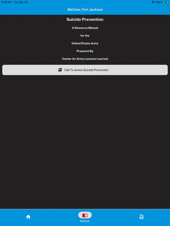 Zrzuty ekranu WeCare, Fort Jackson iPad 