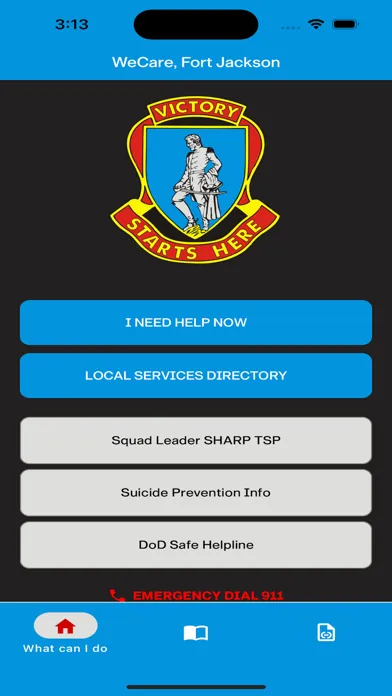Zrzuty ekranu WeCare, Fort Jackson