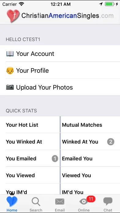 Tangkapan layar Christian American Singles