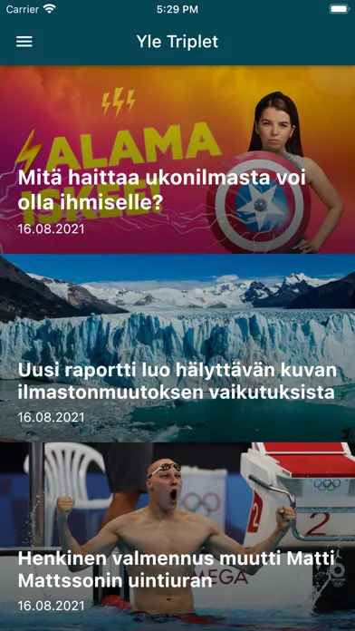 Capturas de pantalla de Yle Triplet