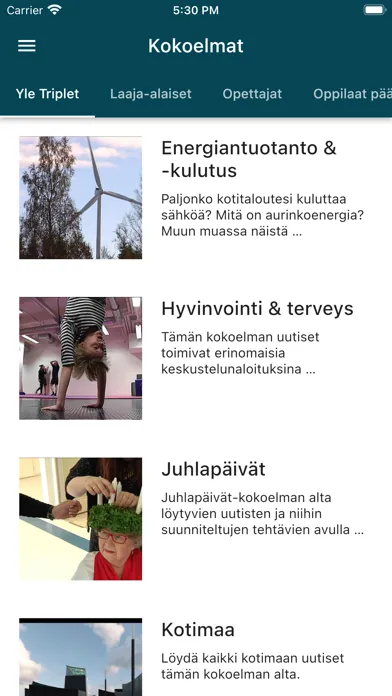 Capturas de pantalla de Yle Triplet