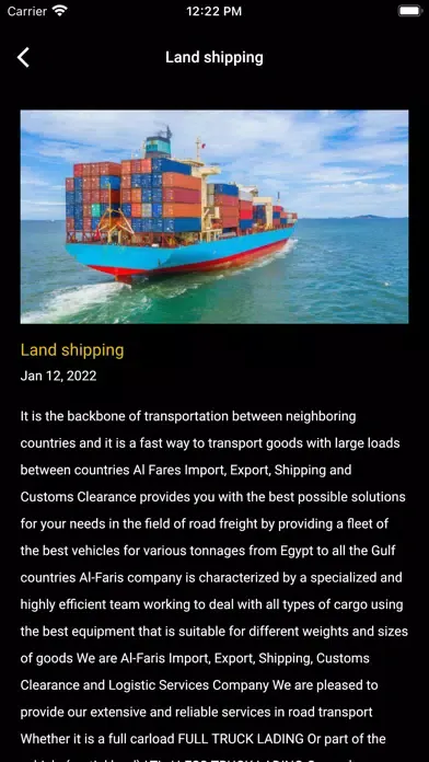 Tangkapan skrin AlFares Freight