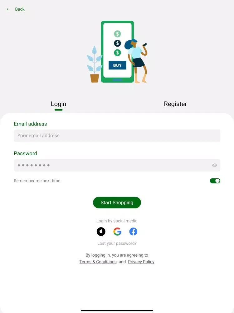 Tangkapan layar NAAS Naturals iPad 