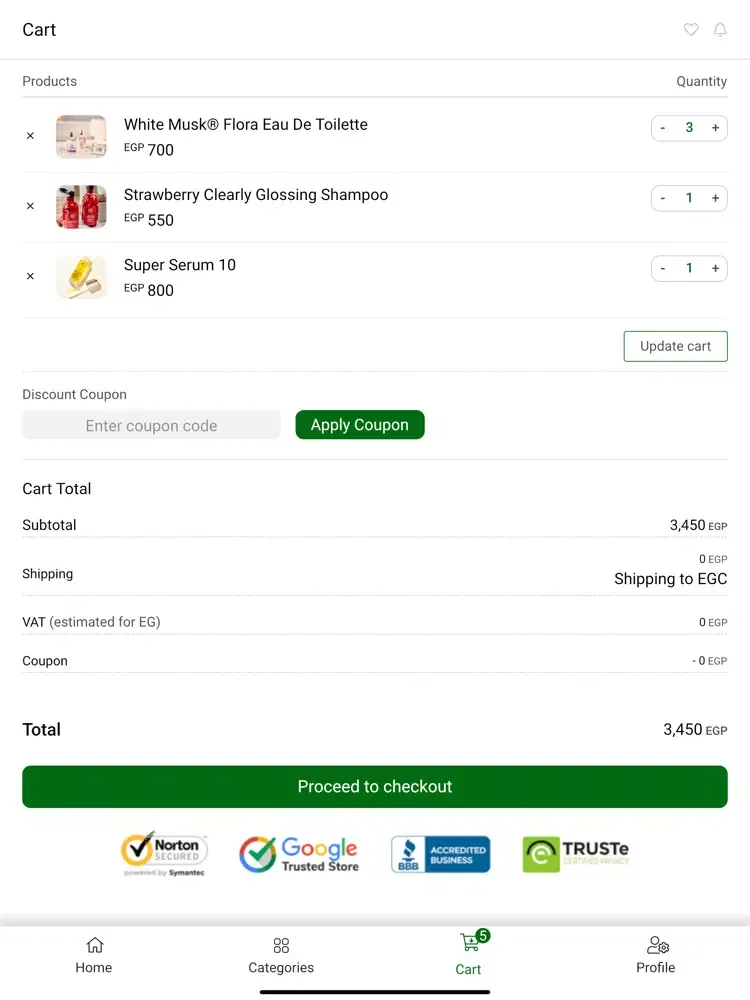 Tangkapan layar NAAS Naturals iPad 