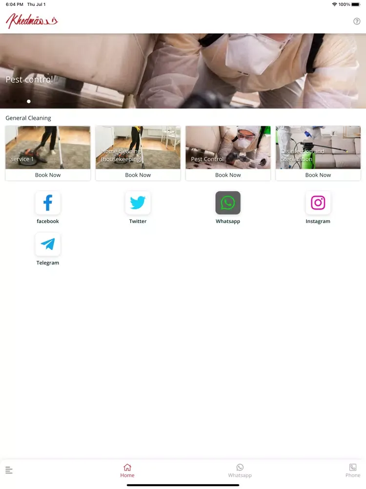 Ảnh chụp màn hình của Khedma VIP iPad 