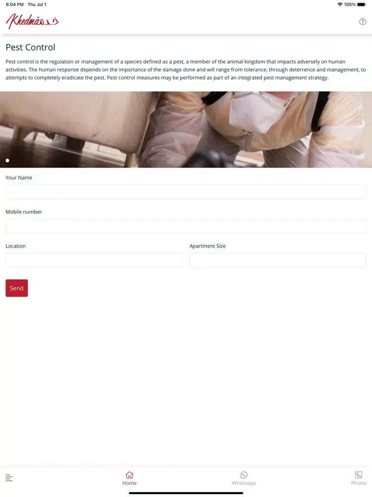 Ảnh chụp màn hình của Khedma VIP iPad 