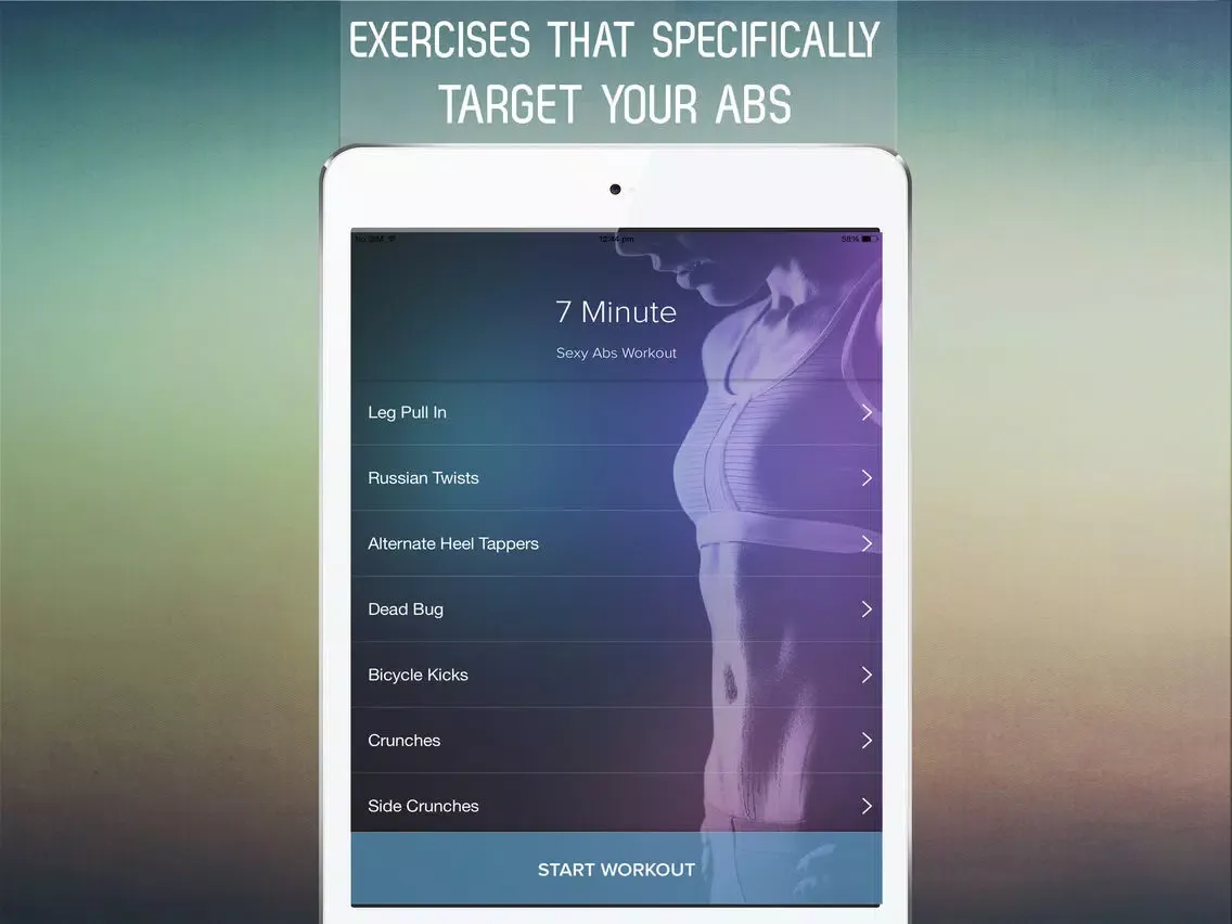 7 Minute Sexy Abs Workout for Fab Abs in 30 Days iPad  Screenshots