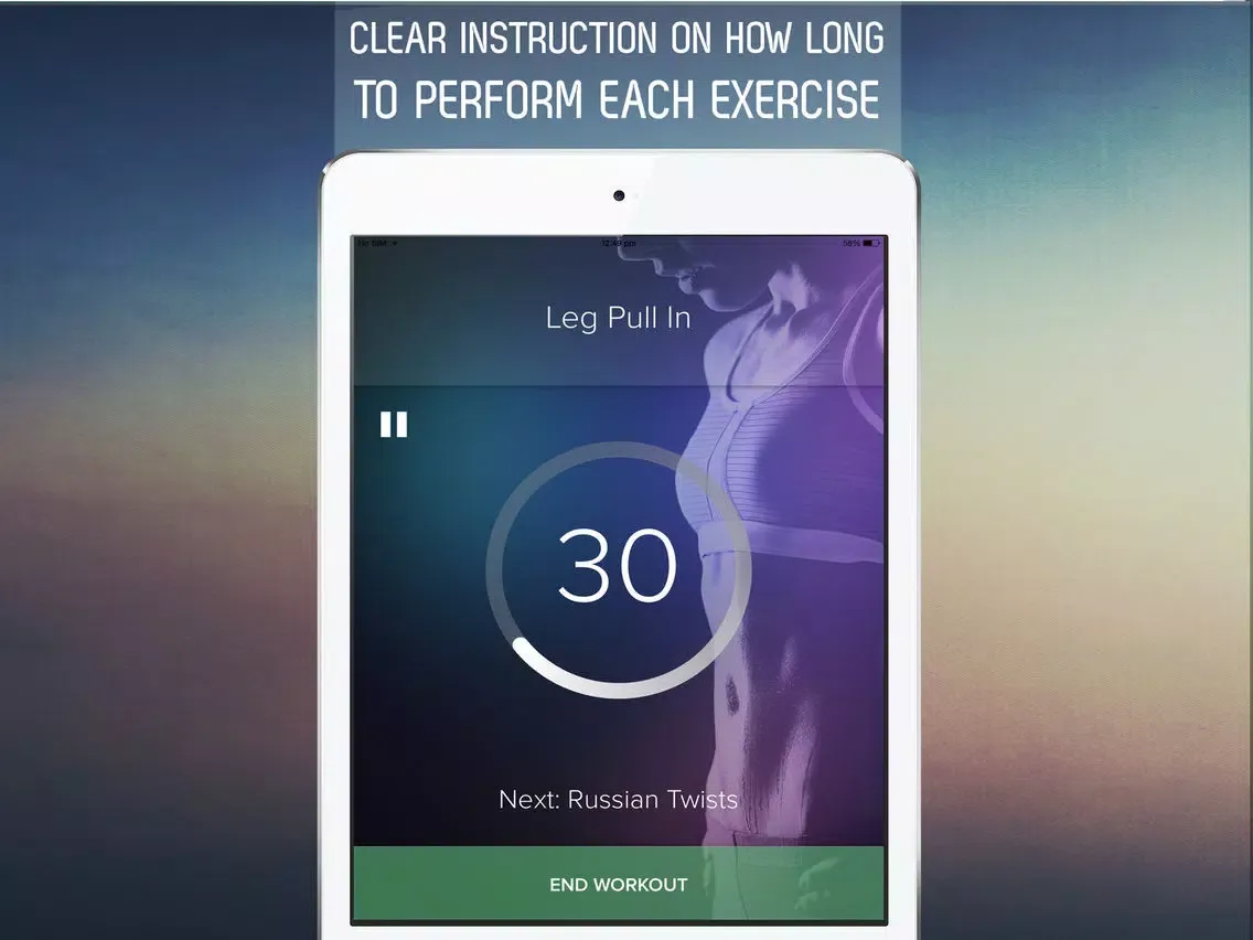 7 Minute Sexy Abs Workout for Fab Abs in 30 Days iPad  Screenshots