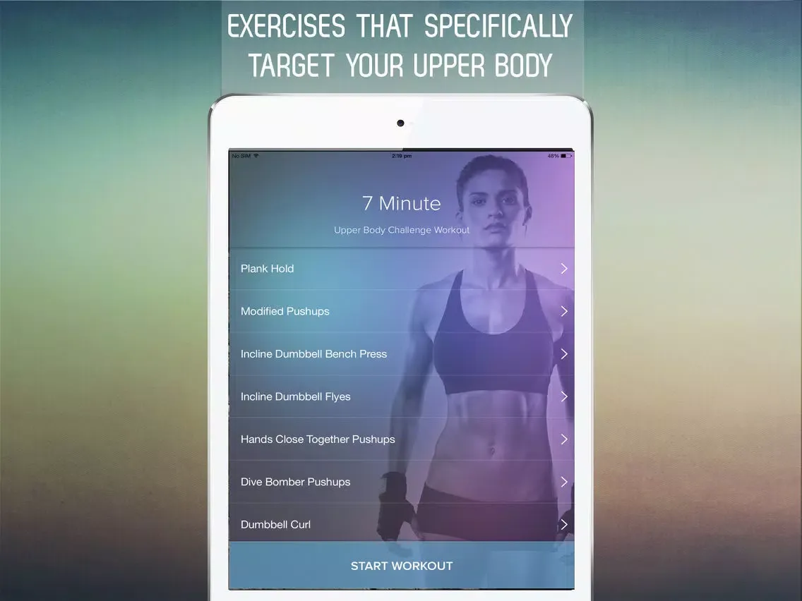 7 Minute Upper Body Challenge Workout for Toning Arms, Shoulder, Chest, Back, and Abs iPad  Screenshots