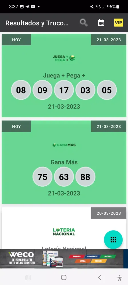 Capturas de tela do Loteria de Hoy