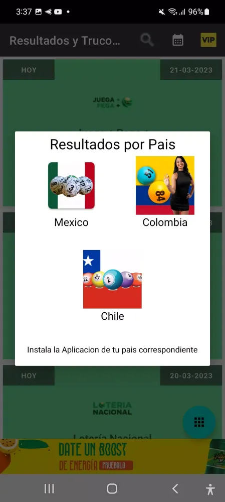 Capturas de tela do Loteria de Hoy