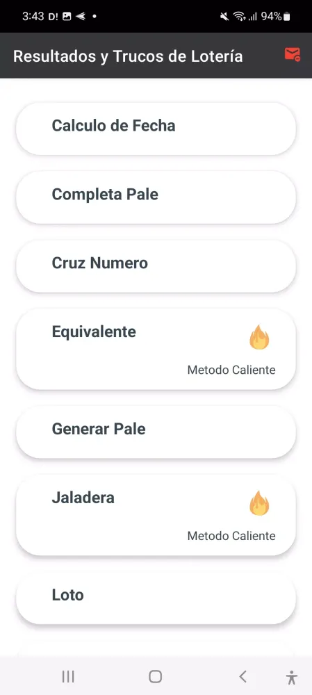 Capturas de tela do Loteria de Hoy