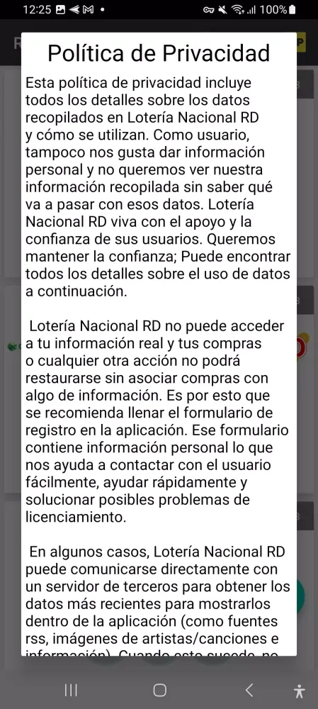 Capturas de tela do Loteria de Hoy