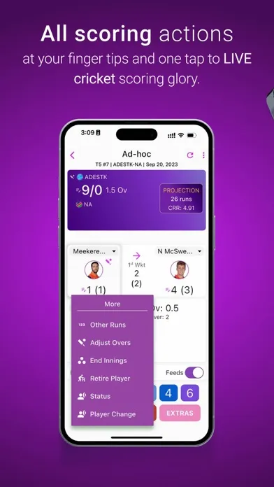 Ảnh chụp màn hình của scoreblox: cricket scoring app