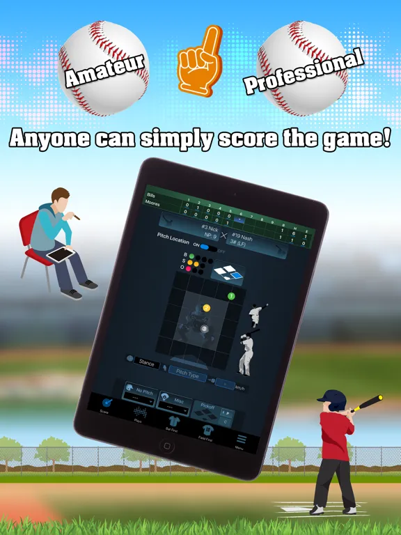 تصاویر EasyScore for Baseball iPad 