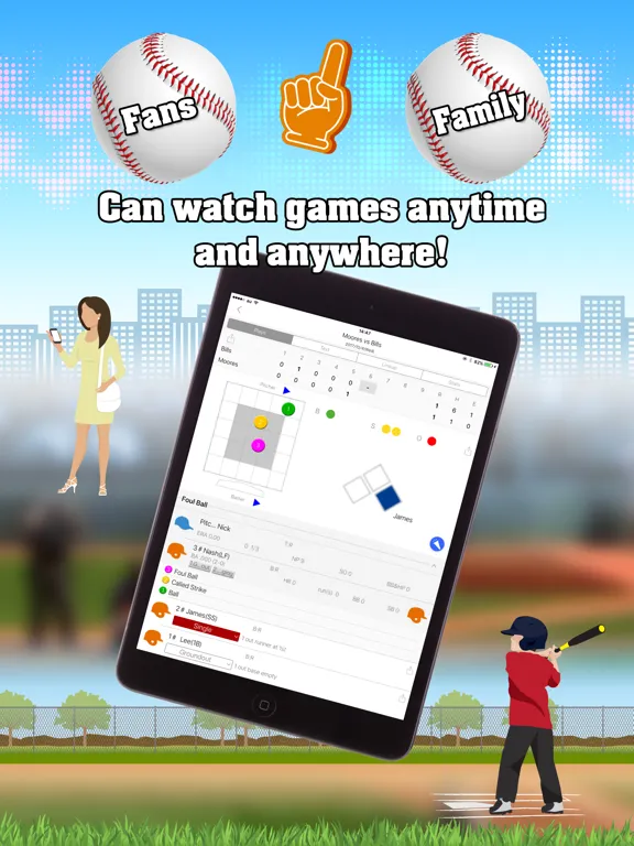 تصاویر EasyScore for Baseball iPad 