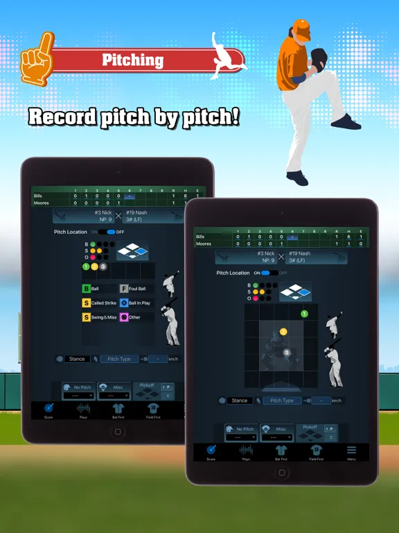 تصاویر EasyScore for Baseball iPad 