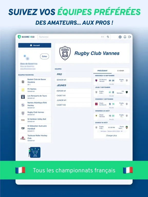 Score'n'co - Sport en direct iPad  স্ক্রিনশট