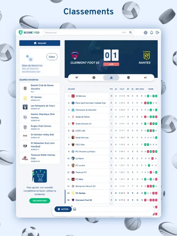 Score'n'co - Sport en direct iPad  স্ক্রিনশট