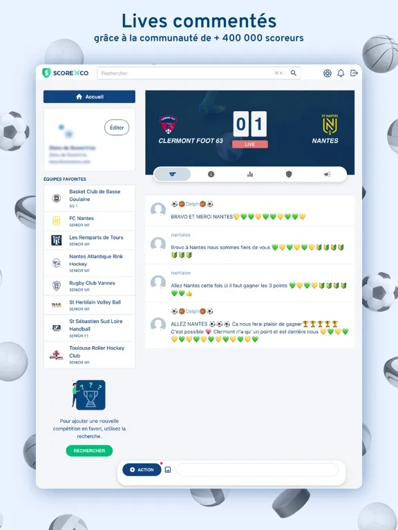 Score'n'co - Sport en direct iPad  স্ক্রিনশট