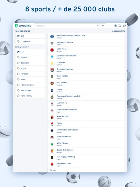 Score'n'co - Sport en direct iPad  স্ক্রিনশট