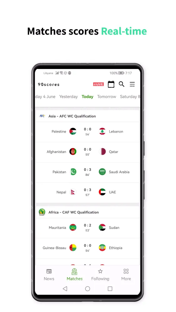 Capturas de pantalla de 90Scores: Live scores and news
