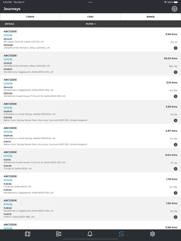 Infiniti Tracking iPad  Screenshots